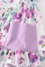 Purple floral print pocket dress - ARIA KIDS