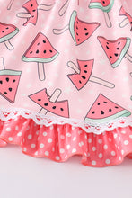 Pink plaid watermelon print dress