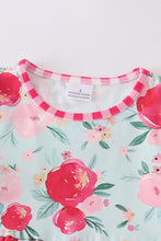 Mint floral ruffle girl dress