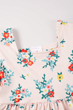 Pink floral print pom pom ruffle dress - ARIA KIDS