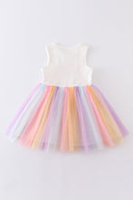 Multicolored rainbow girl tutu dress - ARIA KIDS