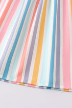 Multicolored stripe orange peach smocked dress - ARIA KIDS