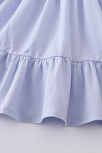 Blue smocked ruffle dress