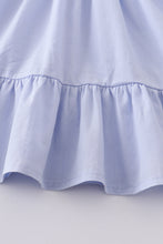 Blue smocked ruffle dress