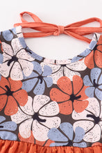Orange floral print girl tutu dress - ARIA KIDS