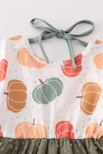 Green pumpkin print tiered dress - ARIA KIDS