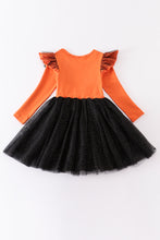Orange "HOCUS POCUS" ruffle dress - ARIA KIDS