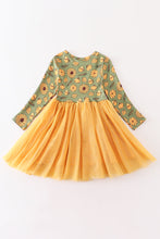 Sunflower print girl tutu dress - ARIA KIDS