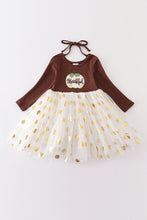 Thanksgiving pumpkin applique girl tutu dress - ARIA KIDS