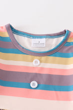 Multicolored rainbow stripe print dress