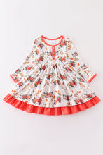 Orange floral print ruffle dress - ARIA KIDS