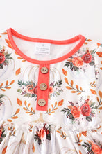 Orange floral print ruffle dress - ARIA KIDS