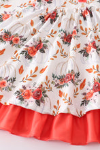 Orange floral print ruffle dress - ARIA KIDS