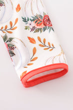 Orange floral print ruffle dress - ARIA KIDS