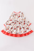 Orange floral print ruffle dress - ARIA KIDS
