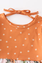 Orange floral print girl dress - ARIA KIDS