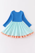 Blue pumpkin car applique dress - ARIA KIDS