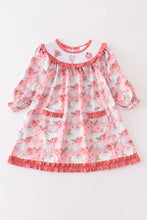 Pink pumpkin print smocked dress - ARIA KIDS