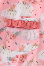 Pink pumpkin print smocked dress - ARIA KIDS