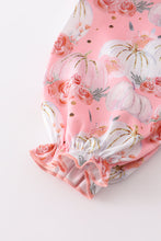Pink pumpkin print smocked dress - ARIA KIDS