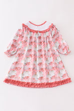 Pink pumpkin print smocked dress - ARIA KIDS