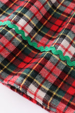 Red plaid santa claus smocked dress - ARIA KIDS