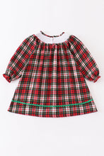 Red plaid santa claus smocked dress - ARIA KIDS