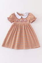 Brown stripe football applique dress - ARIA KIDS