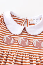 Brown stripe football applique dress - ARIA KIDS