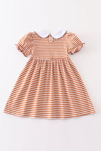 Brown stripe football applique dress - ARIA KIDS