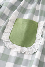 Green dinosaur smocked pocket dress - ARIA KIDS