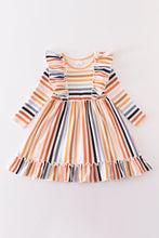 Multicolored stripe ruffle dress