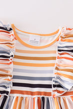 Multicolored stripe ruffle dress