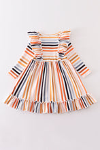 Multicolored stripe ruffle dress