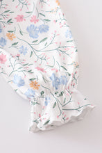 Blue floral print pocket girl dress