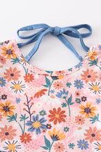 Blue floral print tiered dress