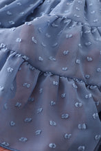 Blue floral print tiered dress