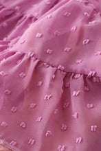 Purple floral print tiered dress