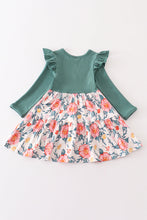 Green floral print ruffle dress - ARIA KIDS