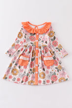 Orange floral print pocket dress - ARIA KIDS
