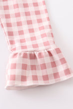 Brown plaid floral print ruffle dress - ARIA KIDS