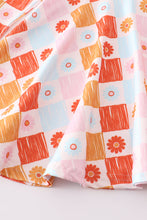 Multicolored plaid floral print twirl dress - ARIA KIDS