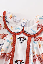 Cow print ruffle girl dress - ARIA KIDS