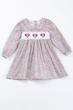 Floral print character smocked dress - ARIA KIDS