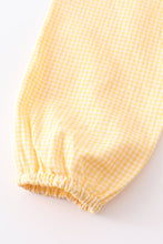 Yellow plaid floral embroidery ruffle dress - ARIA KIDS