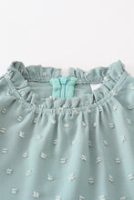 Green dot ruffle tiered dress