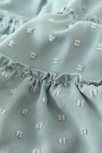 Green dot ruffle tiered dress
