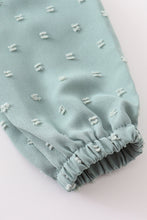 Green dot ruffle tiered dress