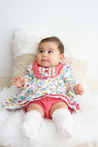 Platinum floral print baby girl set - ARIA KIDS