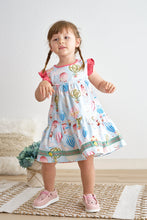 Platinum balloon print ruffle tiered dress - ARIA KIDS
